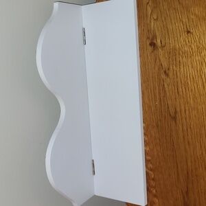 Set of 3 White Wooden Wall Shelves-